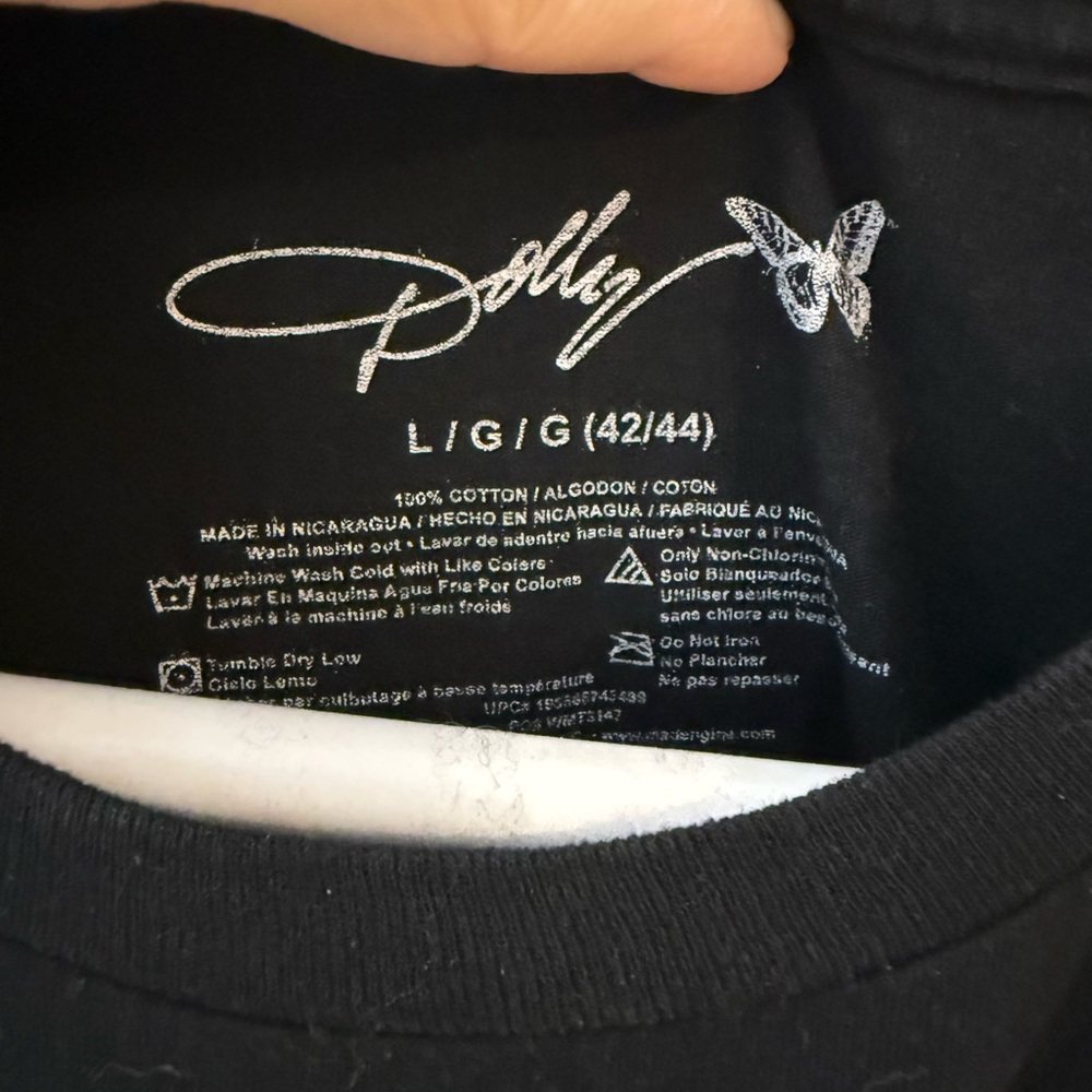 Dolly Parton Official Black Graphic T-Shirt with Dolly Face Print Size Large - Picture 2 of 4